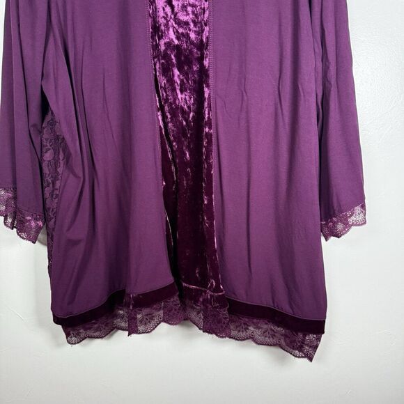Logo Lavish Purple Velvet Lace Shirt Long Sleeve Size 2X Whimsy Goth Dark - Picture 10 of 16